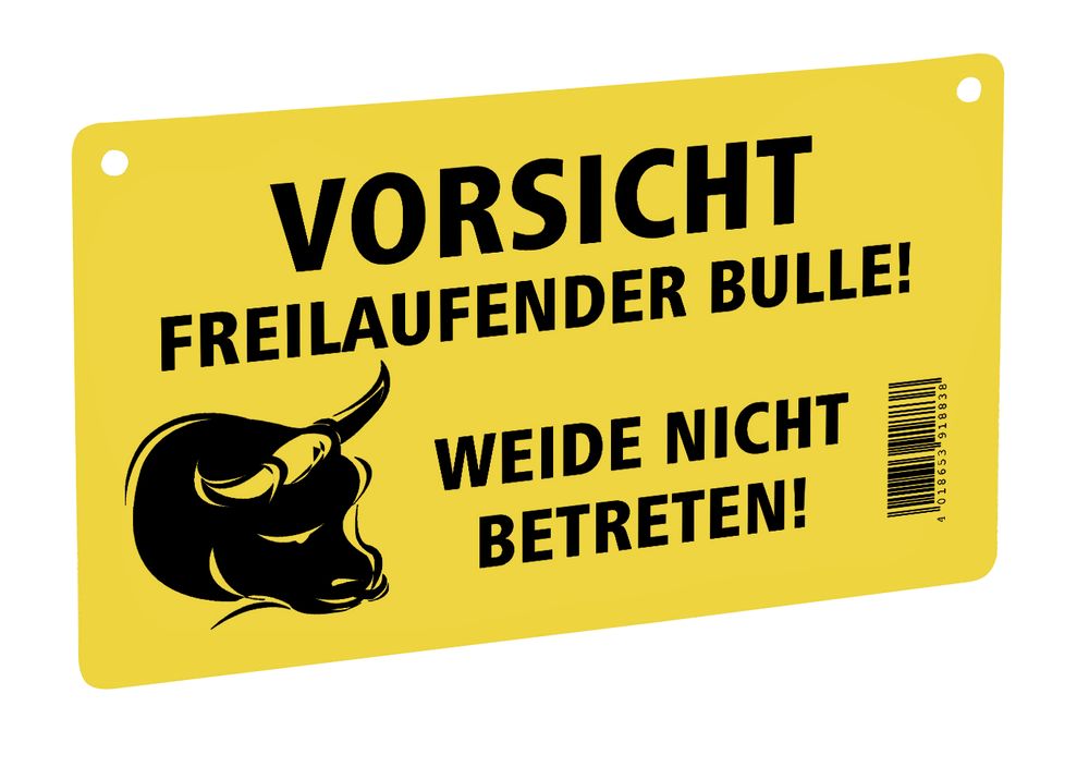 WARNSCHILD  FREILAUFENDER BULLE